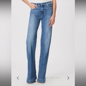 PAIGE Leenah 32in distressed wide leg jean